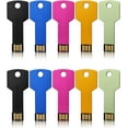 thumbnail image 1 of 64GB USB2.0 Flash Drive 10 Pack, Color Flash Drive Key Shape Metal Thumb Drive, Portable Zip Drive USB1.64GB* 5 Mixed Colors, 1 of 5