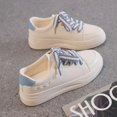 thumbnail image 2 of Zapatos blancos de mujer para otoño, zapatillas deportivas informales de cuero para mujer, zapatillas coreanas con tacón de aguja, 2 of 5