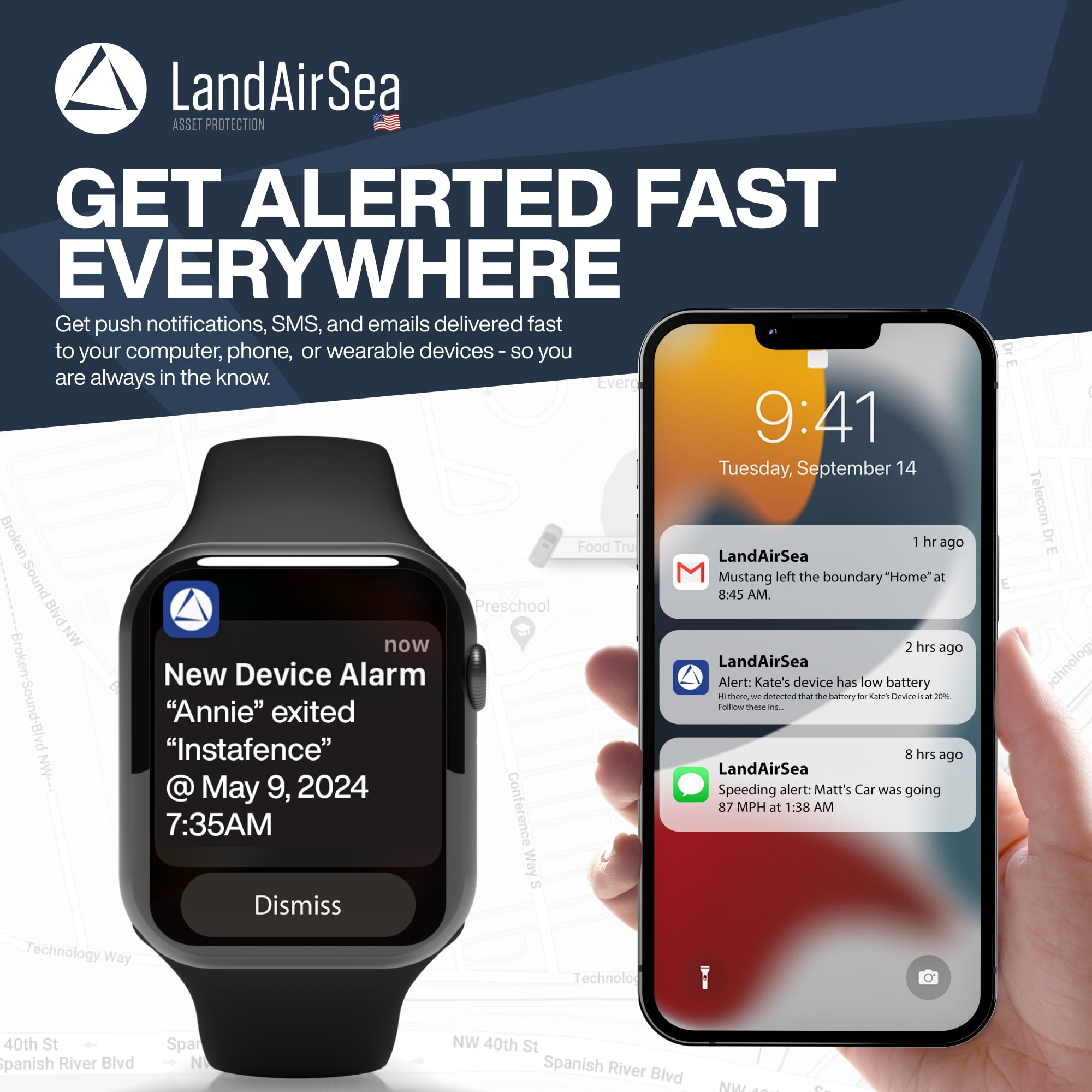 LandAirSea 54 GPS Tracker - Long Battery, Built-in Magnet, & Waterproof. Subscription Required.