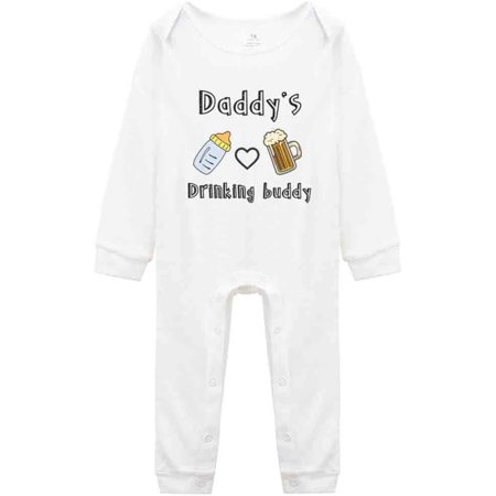 

Daddy s Drinking Buddy Infant Long Sleeve Cotton Bodysuit Romper Jumpsuit