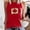 Red, variant on Women Tank Tops Canada Flag Graphic Print Crew Neck Loose Tank Top Womens Camisole Brick Red L