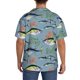 thumbnail image 3 of Balery Various Wild Sea Fish Camisa Casual de Manga Corta con Botones para Hombre, Texturizada, Estilo Cubano, para Playa, Verano-Large, 3 of 5