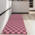 thumbnail image 4 of Pink Brown Heart Checkered Pattern Kitchen Rug Mat,Kitchen Runner Rugs Non Skid Washable,Decorative Kitchen Floor Mats for Kitchen,Sink,Laundry,17"X47", 4 of 5