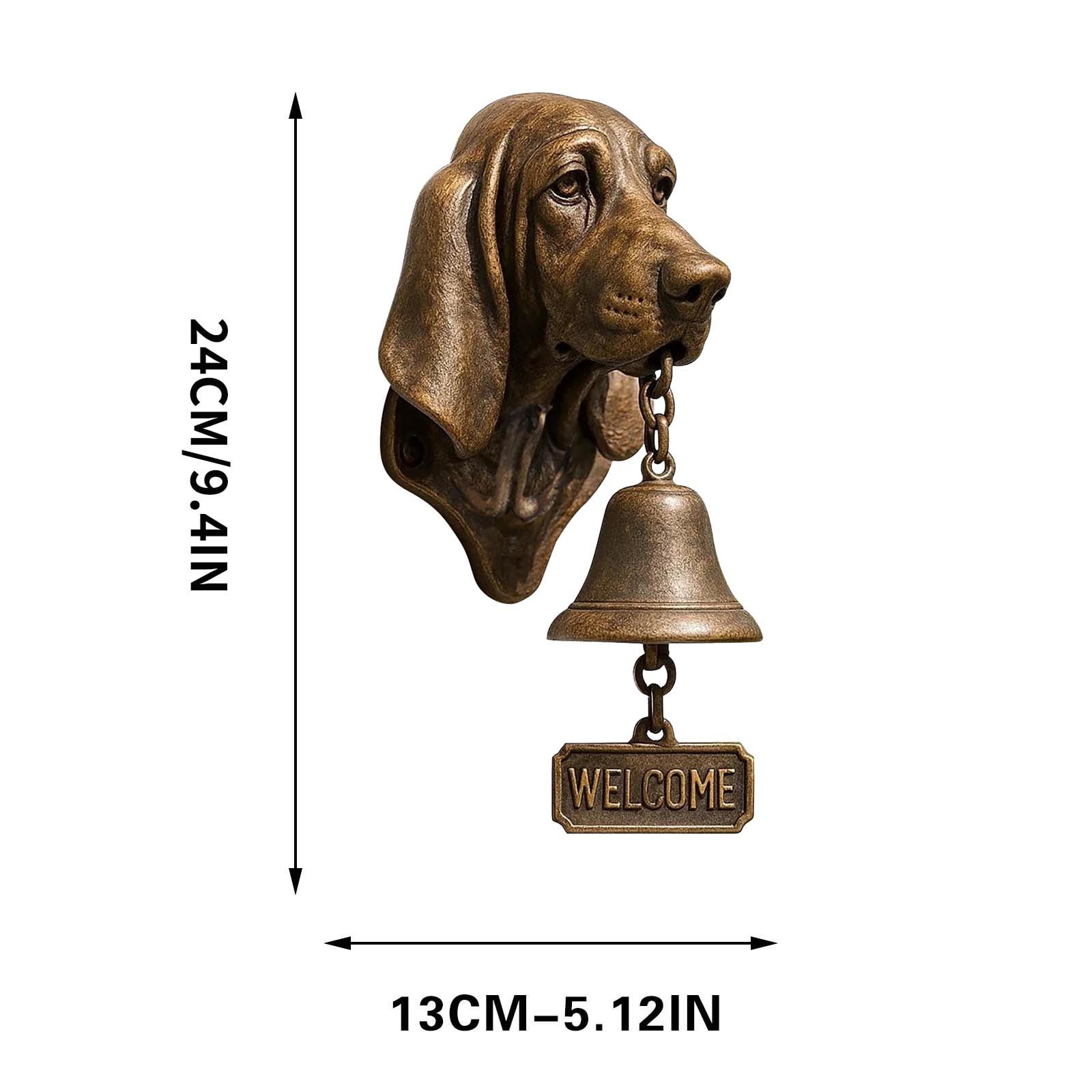 Lwlmwt Animal-Shaped Welcome Doorbell Retro-Style Puppy Design with “Welcome” Sign Sign for Front Metal Exterior Doorbell Clear, Pleasant Chime Ideal for Porches, Entrances, and Gardens