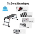 thumbnail image 4 of Folding Work Platform, 50.8"D x 20.3"W x 19.7"H Aluminum Drywall Stool Ladder, 660 lbs Load Capacity Heavy Duty Work Bench w/Non-Slip Feet, Ideal for Washing Vehicles, Cleaning, Painting, Decorating, 4 of 10