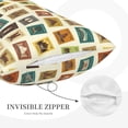 thumbnail image 2 of Plush Throw Pillow Covers, colorful Stamps Pattern Pillow Cases with Invisible Zipper, Breathable Microfiber Pillow Cases Standard Size for Sleeping Bedroom Sofa Living Room 20x30, 2 of 5