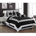 thumbnail image 1 of Chezmoi Collection Caprice 7-Piece Hotel Style Comforter Set - Black/White Square Pattern Modern Color Block Bedding with Decorative Pillows - Luxurious Lightweight All Season Bed Set, King, 1 of 4