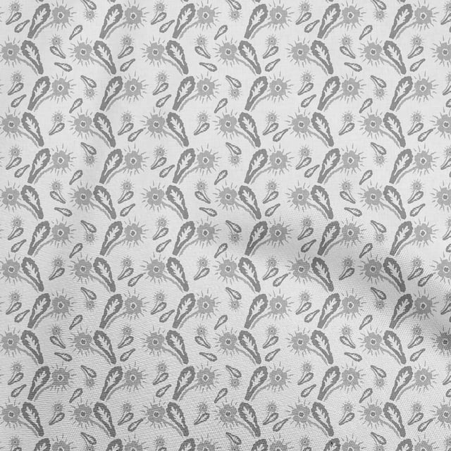 oneOone Cotton Poplin Gray Fabric Asian Block Fabric For Sewing Printed Craft Fabric By The Yard 56 Inch Wide