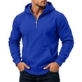 thumbnail image 6 of Casual Hoodies for Men,Half Zip,Long Sleeve Solid Sweatshirt with Kangaroo Pocket for Campus Daily Looks, 6 of 6