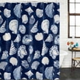 thumbnail image 2 of Navy Blue Coastal Bathroom Shower Curtains with 12 Hooks Polyester Waterproof Shower Curtain for Stalls and Bathtubs Shell Conch Summer Beach Nautical Decorative Bathroom Privacy Curtain 36x72 Inches, 2 of 8