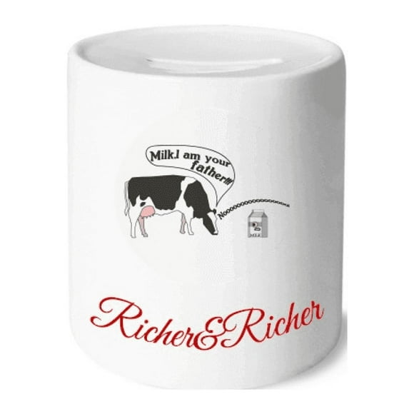 Origin Cow Milk Art Deco Fashion Rich and Rich Bank Saving Box Coin
