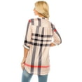 thumbnail image 4 of Haute Edition Women's Pattern and Solid 3/4 Roll Tab Sleeve Tunic Blouse Top, 4 of 5