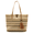 Nude, variant on Women's Straw Inner Zipper Pocket Liora Striped Tote Bag, Multi
