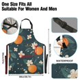thumbnail image 3 of Yayeee Chief Kitchen Apron with Pockets for Cooking Water Resistant Unisex Adjustable Neck Strap, Green Floral Oranges, 3 of 7