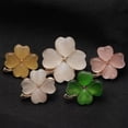 thumbnail image 6 of K-KED 1pc Shamrock Brooch Four Leaf Clover Metal Pin Artist Delicate Jewelry Lapel or Fabric-Pink, 6 of 9