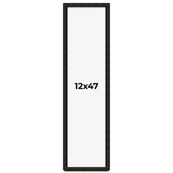 12x47 Shadow Box Black Rustic Barnwood Display Frame  | 1.125 Inch Deep | 0.875 Inch Moulding Width