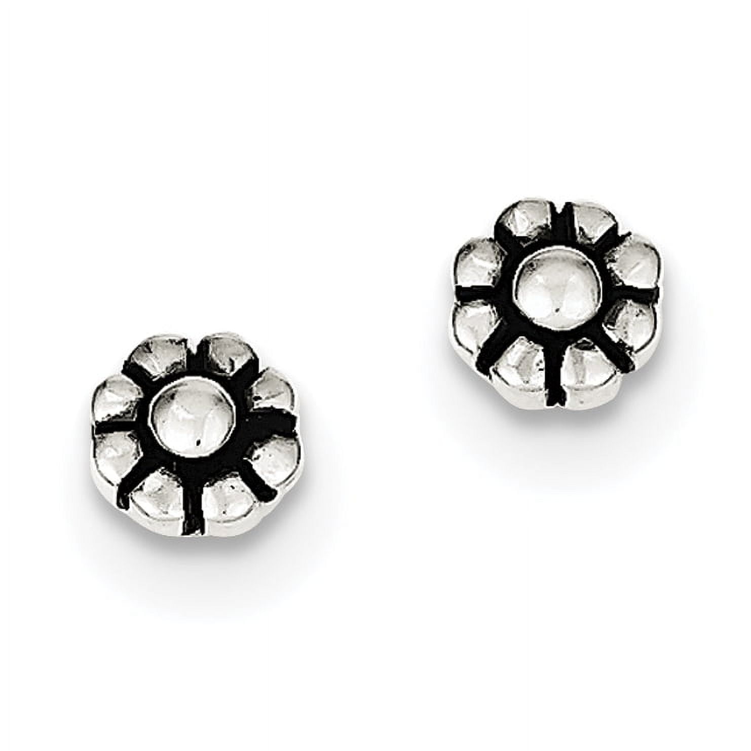 Sterling Silver Antique Flower Stud Earrings QE3390 - Walmart.ca