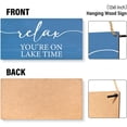 thumbnail image 5 of Rustic Lake Decor Wooden Hanging Sign Wall Decor, Relax You Are One Lake Time Sign Decor, Summer Beach Theme, 12x6 Inch, Blue Wooden Box Sign, 5 of 5
