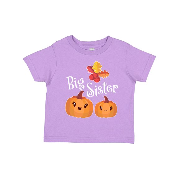 Inktastic Big Sister Pumpkins with Fall Leaves Girls Toddler T-Shirt