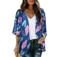 thumbnail image 2 of 2024 Bohemian Printed Women Summer Beach Wear Bikini Wrap Dress Pareo Tunic Swim Suit Cover Up Long Kimono Cardigan Summer Top, 2 of 7
