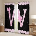 thumbnail image 2 of Manfei Personalized Gifts Bowtie Blackout Curtains Set of 2 (52x84 Each),Bowknot Latter W Window Curtains,Pink Sparking Print Curtains and Drapes For Princess,Lightweight Room Decoration, 2 of 6