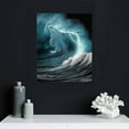 thumbnail image 4 of COMIO  Black and White Ocean Lightning Wall Art Thunderstorm Blue Canvas Print Nautical Pictures Painting Nature Artwork Home Office Bathroom Bedroom Decor, 4 of 4