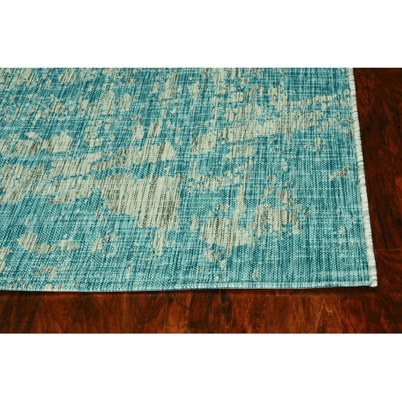 3' x 4' Teal Polypropylene Area Rug