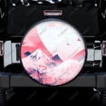 thumbnail image 1 of Mountain with Blossom Pattern Polyester Universal Spare Wheel Tire Cover Wheel Covers for Trailer RV SUV Truck Camper, 1 of 5
