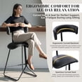 thumbnail image 3 of Memoryfield Bar Stools Set of 2, Modern Counter Height Stools with Back, Faux Leather Bar Chairs with Ergonomic Backrest & Metal Legs for Kitchen Island, Home Bar, Black, 3 of 8