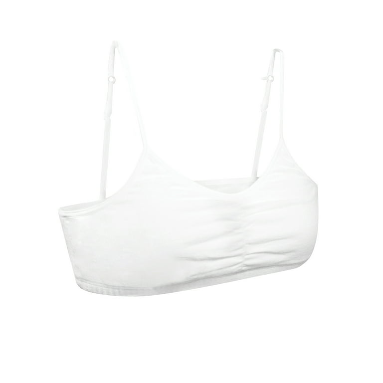 Fruit Of The Loom Girls' Bralette With Removable Pads 2-pack White