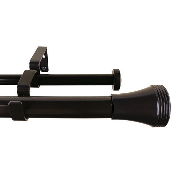 Meriville 1-Inch Diameter Ardmore Telescoping Double Window Treatment Curtain Rod, 84-Inch to 120-Inch, Oil-Rubbed Bronze