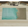 thumbnail image 1 of Abstract Decorative Rug, Grunge Street Style Painting Brush Print Ombre Design Illustration, Quality Carpet for Bedroom Dorm and Living Room, 6 Sizes, Sepia Aqua, by Ambesonne, 1 of 1
