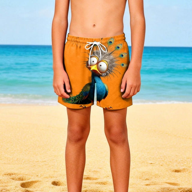 Pantalones cortos de playa para niños y niñas, de color liso, con estampado bonito, transpirables y con bolsillos, para verano