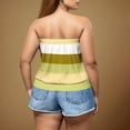 thumbnail image 4 of Women's Plus Size Strapless Tube Top 2026 Dressy Sleeveless Color Block Stretchy Casual Summer Shirt Blouses, 4 of 6