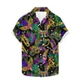 thumbnail image 6 of YLSDY Funny Hawaiian Shirts for Men Mardi Gras Retro Button up Shirt Summer Holiday Theme Party Aloha Top Vacation Clothing Multicolor S, 6 of 7