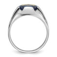 thumbnail image 2 of Auriga Fine Jewelry 14k White Gold Men's Antiqued and Imitation Blue Spinel Masonic Ring Size 10, 2 of 6
