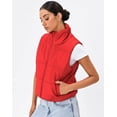 thumbnail image 2 of CoCopeaunts Womens Stand Collar Padded Puffer Vest Sleeveless Outerwear Lightweight Full-Zip Padded Gilet, 2 of 3