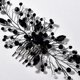 thumbnail image 3 of Zhuge Horquillas para el pelo de boda con flores para novias, peinetas con perlas de cristal,joyas con diamantes de imitación para novias, damas de honor y mujeres (negro), 3 of 4
