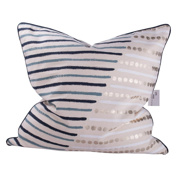 A and B Home A&B Home Blue and Cream 22-inch Striped Throw Pillow