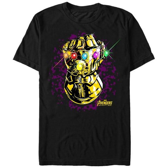 Men's Marvel Avengers: Avengers: Infinity War Gauntlet Sparkle Graphic Tee Black X Large