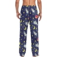 thumbnail image 4 of FREEAMG Animal Astronauts Pajama Pants for Men, Men's Separate Bottoms, Pure Cotton Comfortable Lounge Pants（469）, 4 of 7