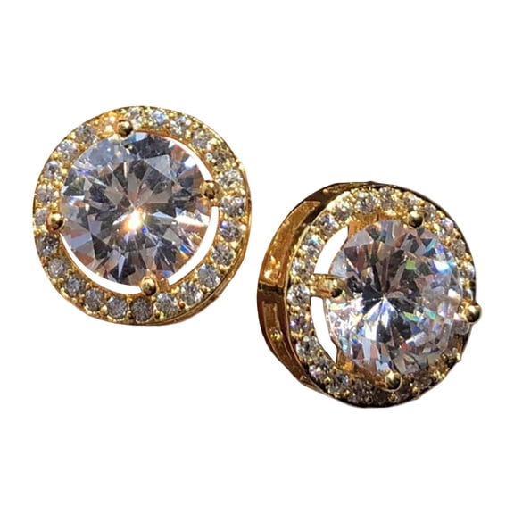 Jewelry Round Zircon Full Diamond Earrings Large Round Hollow Three Earrings Women's Earrings