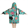 thumbnail image 2 of Australian Shepherd Dog and Flower Blanket Hoodies for Kids 6-13YR Oversize Wearable Blanket Hoodies for Boys Girls Teens, 2 of 7