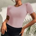 thumbnail image 2 of Blusa superior sexy de manga corta sólida con cuello redondo de verano para mujer con estilo OAVQHLG3B Store lin121212, 2 of 5