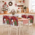 thumbnail image 2 of Christmas Chair Covers Set of 1 Cartoon Snowman Hold Star Pine Xmas Balls Snow Red Chair Back Covers Stretch Removable Washable Slipcovers Protector for Dining Room Kitchen Party Decor, 2 of 5