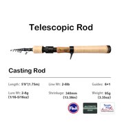 PURELURE Telescopic Rod 5'9'' Spinning Rod Solid Tip FUJI A Ring