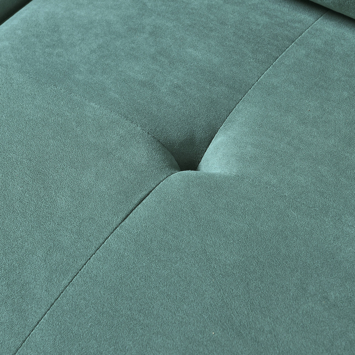 Kadyn L-Shaped Sectional Sofa, Suede Sectional Couch with Removeable Ottoman and 3 Pillows, Modern Suede Upholstered Sofa for Apartment, Green Kadyn L-Shaped Sectional Sofa, Suede Sectional Couch with Removeable Ottoman and 3 Pillows, Modern Suede Upholstered Sofa for Apartment, Green