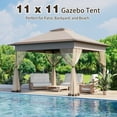 thumbnail image 6 of Bezseller 11x11 Pop up Gazebo, Outdoor Waterproof Canopy Tent with Mosquito Netting for Outdoors, Khaki, 6 of 12