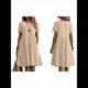 thumbnail image 3 of Vestido Camisero de y Algodón de Verano para Mujer, Informal, Holgado, con Cuello Redondo, Corta, Midi y Bolsillos Albaricoque S, 3 of 7