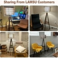 thumbnail image 6 of BINUFF Wood Tripod Lamp with Shelves Hand-Woven Rattan Shade Mid Century Design, 6 of 8